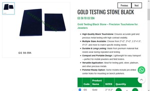 Pierre d'essai d'or noire, outil de bijouterie pour tester les métaux précieux, plusieurs tailles disponibles |   Numéro d'article GS- 56 à 59A - Product Image 3