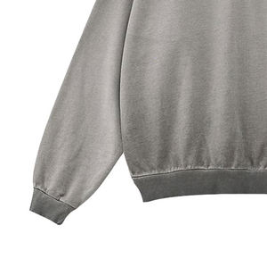 Producto de alta tendencia Mejor costura Lavado ácido Tamaño personalizado 100% algodón O Cuello Básicos Sudadera de mezcla de algodón para hombres - Product Image 5