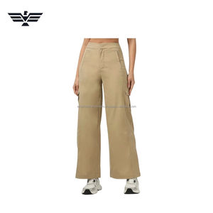 Pantalones Cargo de Pierna Ancha y Cintura Media para Mujer de Primera Calidad |   Pantalones de Forro Polar de Corte Regular Resistentes al Viento |   Ropa Casual de Invierno con Estilo Urbano - Product Image 1