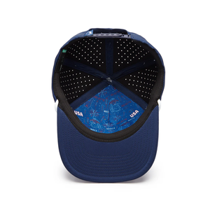 Sombrero deportivo con agujeros cortados con láser de 5 paneles, diseño personalizado, parche de goma de PVC, logotipo, Etiquetas tejidas impermeables, cuerda de Golf, gorras de béisbol al por mayor - Product Image 4
