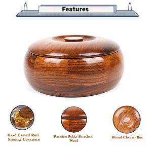 Casserole isolée en bois fabriquée à la main de l'Inde Articles de salle à manger élégants avec des racines d'arbre Design pour l'approvisionnement décoratif de table - Product Image 3