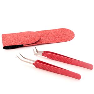 Pinzas para pestañas, 2 piezas, bolsa dorada, embalaje, pinzas seguras, puntas contra arañazos, diseño personalizado, Etiqueta Privada - Product Image 6