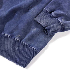 Sweat-shirts d'hiver personnalisés pour hommes, 380 GSM, effet délavé, col rond vintage, coton/polyester de haute qualité, imperméables et respirants - Product Image 4