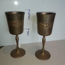 Artisanal Brass <b>Wine</b> <b>Goblet</b> Handmade Engraved Chalice Vintage Metal Cup Antique Drinking Glass Barware Wedding Decor Tableware - Product Image 4