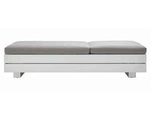 Dimensions extérieures rétro Chaises longues de plage extra larges Jardin moderne Pulvérisation d'aluminium Chaise longue d'hôtel grise - Product Image 5