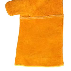 Gants de soudage de travail de sécurité longs en cuir de vache fendu résistant à la chaleur de 14 pouces pour soudeur - Product Image 6