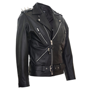 Moda para mujer PU cuero motocicleta chaqueta Slim Fit cremallera frontal clásico Biker Moto estilo moda prendas de vestir exteriores abrigo - Product Image 2