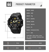 Pengiriman Cepat Jam Tangan SKMEI 1965 Pria Digital Movement Dual Display Analog LED Quartz Sport untuk Pria Tahan Air 50m