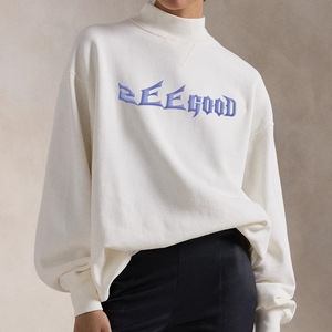 Sudaderas de Felpa Extra Grandes Unisex para Mujer, con Hombros Caídos, Logotipo Personalizado, Tejido Sólido, con Capucha, Invierno, 100% Algodón, Estilo Urbano - Product Image 4