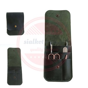 Pincettes à sourcils en acier inoxydable ensemble de pinces à épiler en gros avec pochette en cuir \ pochettes avec logo et tailles personnalisés - Product Image 3