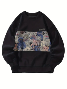 Sudadera bordada con cuello redondo para mujer, Jersey informal de manga larga, Sudadera con capucha Coreana de algodón 100% - Product Image 3