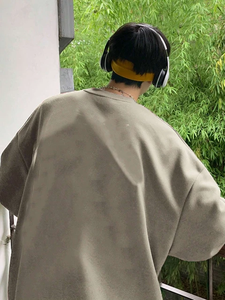 Camisa con estampado de logotipo personalizado, jersey de cuello redondo, sudadera lisa en blanco, jersey de gran tamaño para hombre, Sudadera con capucha - Product Image 6