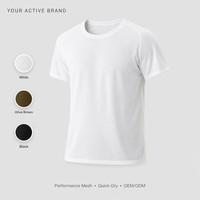 T-shirt de sport en mesh personnalisé, à séchage rapide, respirant, avec manches raglan, unisexe, OEM