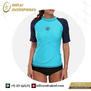 Camisa Traje de baño Patchwork Traje de baño Surf Top Senderismo Camisa Rash Guard Amazon Bulk Mujeres Manga larga Cremallera frontal Rashguard - Product Image 2