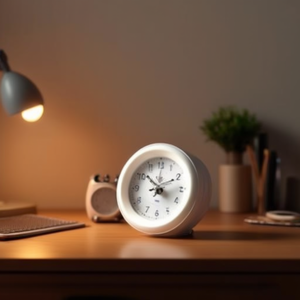 Sveglia Sl 3052 Bianco Analog Desk <b>Clock</b> With <b>Battery</b> Power And One Alarm Feature - Product Image 2