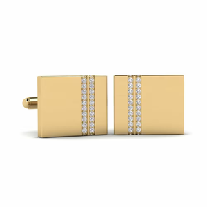 Accessoire de créateur de bouton de manchette en diamant Moissanite coupe ronde en or 10K intemporel pour cadeau de mariage d'affaires pour hommes pour des occasions spéciales - Product Image 4