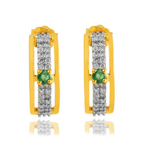 Diseño de lujo chapado en oro 925 color plata esterlina circón piedras preciosas tachuelas pendiente para mujer joyería de regalo - Product Image 2