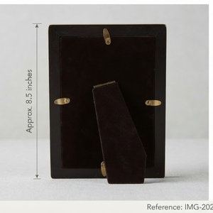 Elegant MDF <b>Photo</b> <b>Frame</b> Rectangular <b>Black</b> White Geometric Resin Pattern Tabletop Vertical Display - Product Image 3
