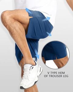 กางเกงขาสั้นออกกำลังกายสำหรับผู้ชาย hyperstretch กางเกงขาสั้นออกกำลังกายสำหรับผู้ชายมีการควบคุมความชื้นและจัดเก็บโลโก้ได้ตามต้องการ - Product Image 4