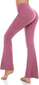 Venta al por mayor de las mujeres de cintura alta Flare Jogger pantalones transpirables suaves anchos rectos pierna Cargo pantalones de chándal XL tamaño para la venta - Product Image 3