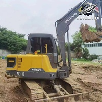 Mini-excavatrice sur chenilles d'occasion Volvo55, 5,5 tonnes, marque suédoise, modèle 2020, capacité de la benne de 0,275 m³, moteur Volvo Penta