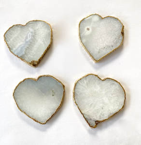 Cristal entier naturel Agate blanche Coeur caboteur sculpté Reiki guérison méditation pierre semi-précieuse pierre artisanat Feng Shui - Product Image 6