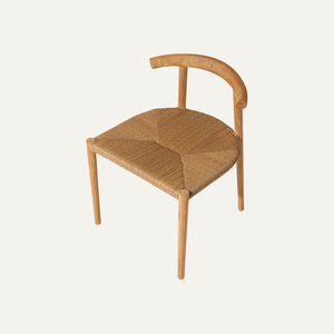 Chaise de salle à manger moderne en teck massif avec siège rembourré en polyester écologique imperméable pour usage extérieur, maison, restaurant, café - Product Image 2