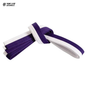 Venta al por mayor de OEM Jiu Jitsu de algodón pesado BJJ cinturones logotipo artes marciales Taekwondo Karate Judo con rayas blancas brasileñas - Product Image 5