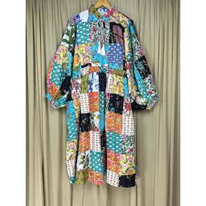 Vestido Maxi Boho Hecho a Mano con Elegante Patchwork Retro, Vestido Largo y Fluido para la Playa, Vestido de Noche Único con Mangas - Product Image 2