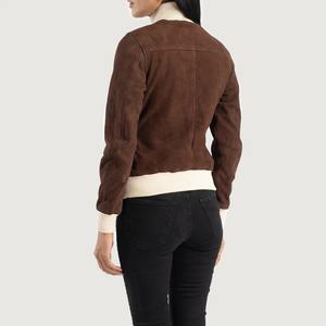 Blouson aviateur en daim moka vintage de haute qualité pour femmes avec fermeture éclair facile à porter avec une sensation de tissu doux - Product Image 3