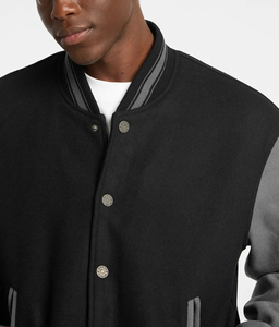 Vente en gros 100% coton laine longue veste universitaire à capuche hommes hiver imperméable respirant confortable surdimensionné goutte épaule - Product Image 3