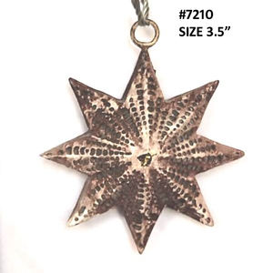 Iron <b>Star</b> Shape Hanging Christmas <b>Tree</b> Ornament 5 Inches <b>for</b> Festive Decorations - Product Image 1