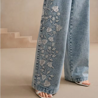 Overall Denim Wanita Model Regular Fit Pinggang Sedang, Desain Stylish Buatan Khusus, Produk Terbaru Grosir Berkualitas Tinggi