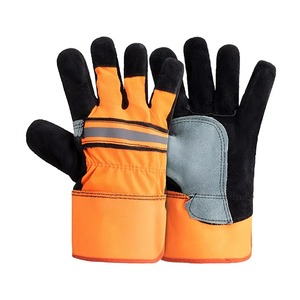 Gants de travail en cuir de vache fendu avec logo personnalisé Gants de gréeur canadiens Gants en cuir du Pakistan - Product Image 4