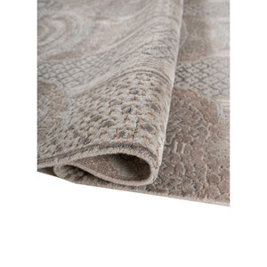 Tapis Khidki en laine et soie de bambou noué à la main, motif géométrique, pour salon, tapis rectangulaire pour couloir - Modèle LRB (1816) - Product Image 2