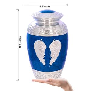 Adult Cremation Urns for Human Ashes American Style <b>Angel</b> <b>Wings</b> Scattering Burial Metal Urn with Velvet Bag Funeral Memorial Jar - Product Image 3