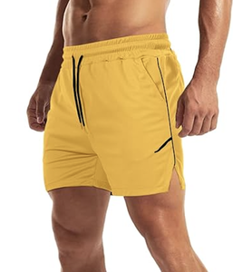 <b>MENS</b> FITNESS WORKOUT <b>SHORTS</b> <b>ZIP</b> <b>POCKET</b> LIGHTWEIGHT GYM RUNNING LINERLESS BODYBUILDING CUSTOM LOGO WHOLESALE FACTORY NEW ARRIVAL - Product Image 1