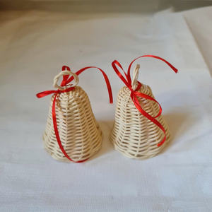 Juego de adornos navideños de mimbre y ratán Natural de Vietnam para decoración de árboles rústicos hechos a mano y acento de vacaciones en el hogar - Product Image 1