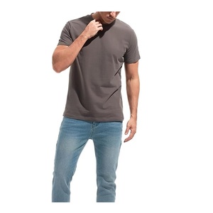 New Design <b>Men's</b> 100% Cotton Short Sleeve Casual T-<b>Shirt</b> Round Neck Shoulder Slope with Tape Solid Color Made in Bangladesh - Product Image 2