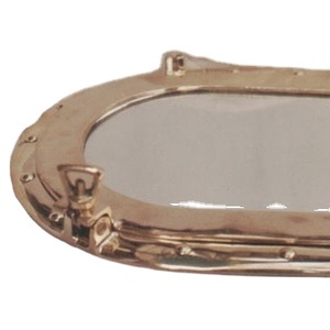 Hublot maritime antique fenêtre rectangulaire en verre bateau nautique/bateau décor avec hublot ovale en laiton matériel marin - Product Image 1