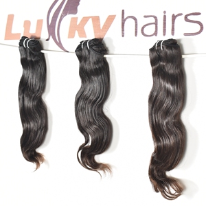 ผมต่อผมมนุษย์บริสุทธิ์ผมลอนคลื่นสีดำไม่ผ่านกระบวนการทางเคมีแบบไม่ผ่านกระบวนการ - Product Image 1