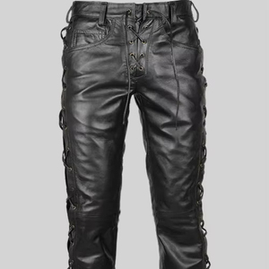 Pantalones de Cuero Casuales de Longitud Regular con Botones Rectos, Ligeros y de Alta Calidad, con Tela Transpirable de Secado Rápido y Resistente al Viento - Product Image 1