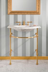 Soporte de lavabo de latón auténtico hecho a mano por artesanos expertos para una configuración y exhibición de baño refinada y elegante - Product Image 2
