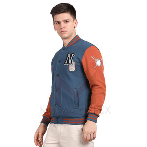 Nouvelle veste de baseball universitaire personnalisée OEM pour hommes Meilleur prix Vêtements d'extérieur décontractés d'hiver avec tissu en toile Col montant Style High Street - Product Image 6
