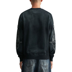 Sweat-shirt en molleton à col rond uni pour homme, fabrication OEM, manches longues, haute qualité, logo personnalisé - Product Image 4