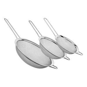 hot selling Set of 3 Stainless Steel Fine Mesh Strainers with Hook Handle for Kitchen Tea <b>Coffee</b> Sifting and Straining - Product Image 4