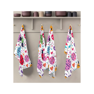 Clásico 100% algodón Eco certificado corazón bordado cesta tejido 520GSM a prueba de decoloración Anti encogimiento máquina lavable toalla de cocina - Product Image 2