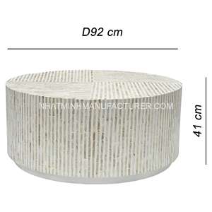 โต๊ะกาแฟเวียดนามแบบฝังมุกทรงกลมสำหรับห้องนั่งเล่นเฟอร์นิเจอร์บ้าน - Product Image 4