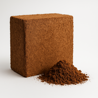 Bloc de cocopeat biologique à faible teneur en EC 5kg, lavé, pour horticulture et agriculture, substrat de culture, copeaux de coque biodégradables, haute capacité d'absorption d'eau