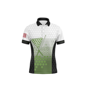 Chemise de joueur de billard réversible personnalisée OEM, impression 3D, chemises d'équipe amusantes, unisexe, tournoi de billard, polo de snooker, 100% polyester - Product Image 5